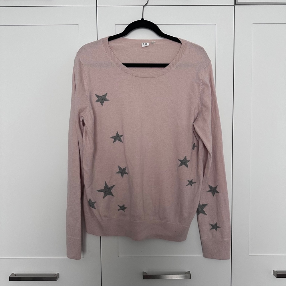 GAP Ladies  Pink Star Sweater